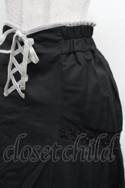 画像3: axes femme / フロント編上レース切替スカート  黒 S-26-04-09-055-AX-SK-AS-ZS