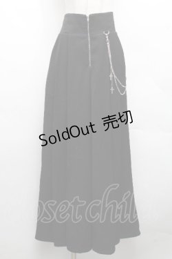 画像1: NIBBLE POISON / ハイウエストタックワイドパンツ  黒 S-26-04-09-056-0-PA-AS-ZS