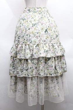 画像2: axes femme / フルールPTティアードスカート  アイボリー S-26-04-09-060-AX-SK-HR-ZS