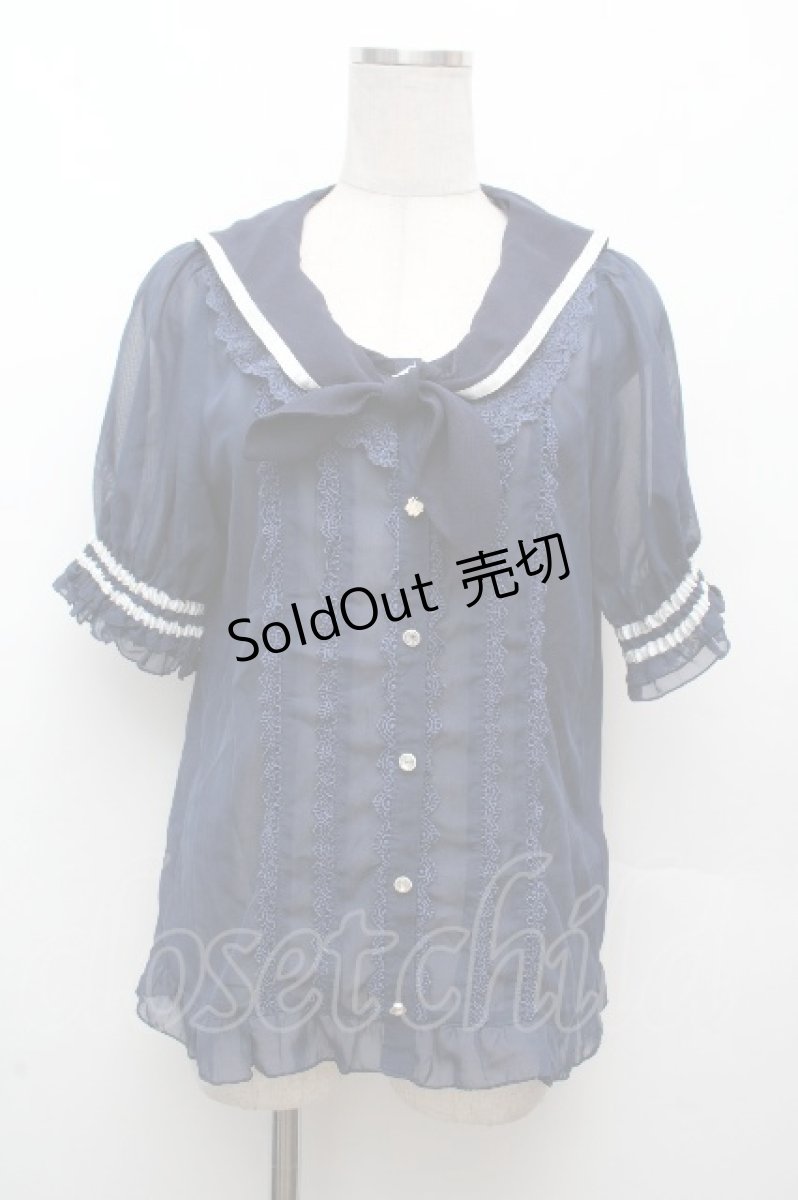 画像1: axes femme kawaii / 2WAYセーラーブラウス M キナリ S-26-04-09-008-AX-BL-TE-ZS (1)