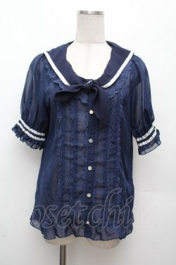 画像1: axes femme kawaii / 2WAYセーラーブラウス M キナリ S-26-04-09-008-AX-BL-TE-ZS