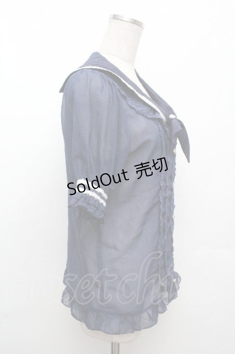 画像3: axes femme kawaii / 2WAYセーラーブラウス M キナリ S-26-04-09-008-AX-BL-TE-ZS (3)