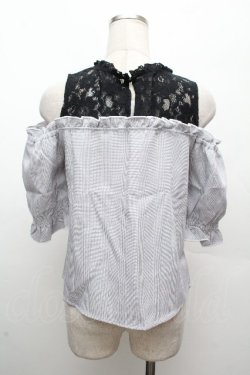 画像3: LOLITA / 肩あきチェックトップス  サックスｘ黒 S-26-04-09-010-LO-TO-HR-ZS