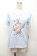 画像1: axes femme / フラワーモチーフTシャツ M サックス S-26-04-09-002-AX-TS-TE-ZS (1)