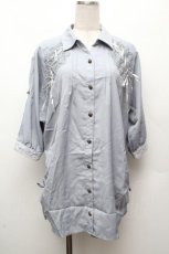 画像1: axes femme / ロングブラウス  サックス S-26-04-09-013-AX-BL-AS-ZS (1)