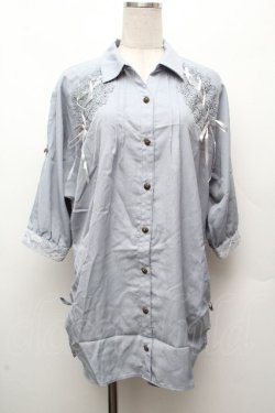 画像1: axes femme / ロングブラウス  サックス S-26-04-09-013-AX-BL-AS-ZS