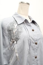 画像2: axes femme / ロングブラウス  サックス S-26-04-09-013-AX-BL-AS-ZS (2)