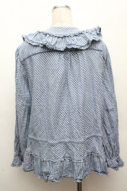 画像3: PINK HOUSE / ギンガムチェックフード付きブラウス  ブルーｘ白 S-26-04-09-014-LO-BL-AS-ZS