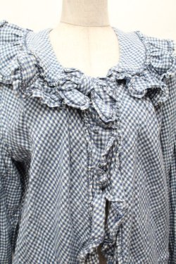 画像4: PINK HOUSE / ギンガムチェックフード付きブラウス  ブルーｘ白 S-26-04-09-014-LO-BL-AS-ZS