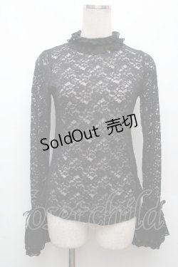 画像1: Moi-meme-Moitie / ローズフレアスリーブカットソー  黒 S-26-04-09-019-MO-TO-HR-ZS