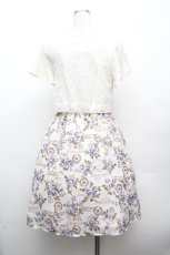 画像3: axes femme / フラワーptドッキングワンピース M キナリ S-26-04-09-022-AX-OP-TE-ZS (3)