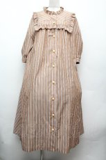 画像1: Franche Lippee / ストライプワンピース 3L ベージュ S-26-04-09-023-LO-OP-AS-ZS (1)