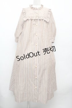 画像1: Franche Lippee / ストライプワンピース 3L ベージュ S-26-04-09-023-LO-OP-AS-ZS