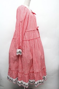 画像2: PINK HOUSE / ミッキー&ミニー刺繍レースワンピース  赤 S-26-04-09-025-LO-OP-AS-ZS