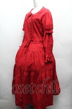 画像2: PINK HOUSE / パフロングスリーブワンピース  赤 S-26-04-10-033-LO-OP-HR-ZS