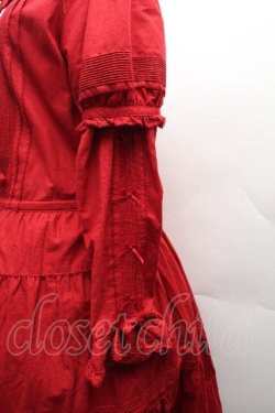 画像3: PINK HOUSE / パフロングスリーブワンピース  赤 S-26-04-10-033-LO-OP-HR-ZS