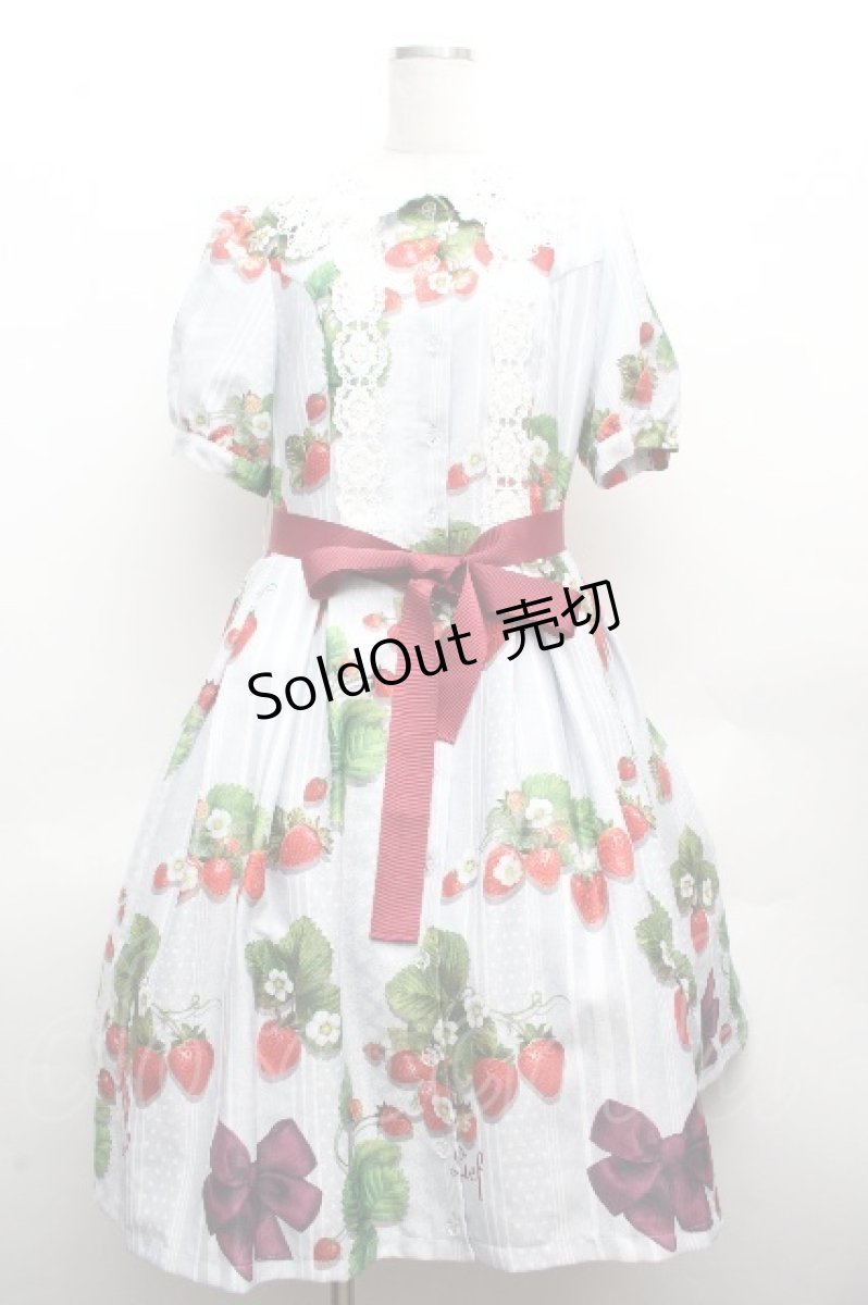 画像1: LIEF / 苺リボンワンピース M グレー S-26-04-10-035-LO-OP-HR-ZS (1)