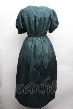 画像3: axes femme / スクエアネックジャガードワンピース  ブルーグリーン S-26-04-10-037-AX-OP-HR-ZS