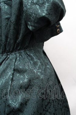 画像4: axes femme / スクエアネックジャガードワンピース  ブルーグリーン S-26-04-10-037-AX-OP-HR-ZS