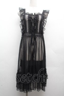 画像1: Chalmiere / ドットチュールエプロン  黒 S-26-04-10-038-0-OP-HR-ZS