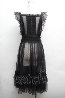 画像3: Chalmiere / ドットチュールエプロン  黒 S-26-04-10-038-0-OP-HR-ZS