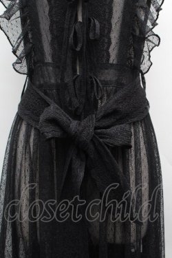 画像4: Chalmiere / ドットチュールエプロン  黒 S-26-04-10-038-0-OP-HR-ZS