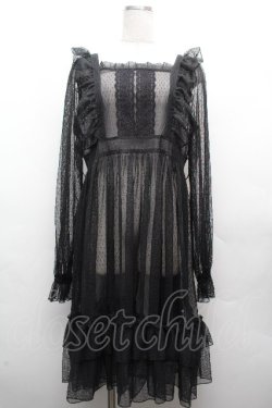 画像1: Chalmiere / ドットチュールガウン  黒 S-26-04-10-039-0-OP-HR-ZS