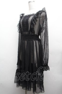 画像2: Chalmiere / ドットチュールガウン  黒 S-26-04-10-039-0-OP-HR-ZS