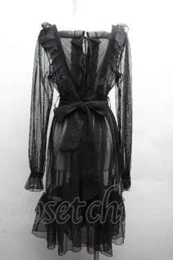 画像3: Chalmiere / ドットチュールガウン  黒 S-26-04-10-039-0-OP-HR-ZS