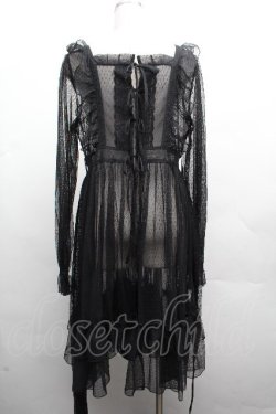 画像4: Chalmiere / ドットチュールガウン  黒 S-26-04-10-039-0-OP-HR-ZS