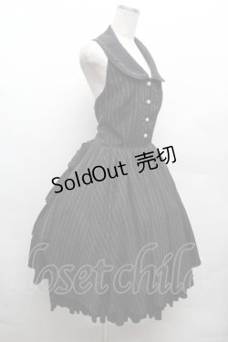 画像2: ATELIER PIERROT / ストライプベストワンピース  黒 S-26-04-10-043-EL-OP-HR-ZS