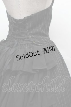 画像4: ATELIER PIERROT / ストライプベストワンピース  黒 S-26-04-10-043-EL-OP-HR-ZS