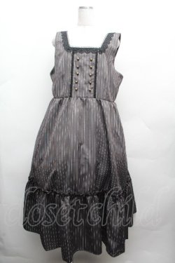 画像1: m petit by misako / TT*AOKストライプジャンパースカート 4L グレー S-26-04-10-044-LO-OP-HR-ZS