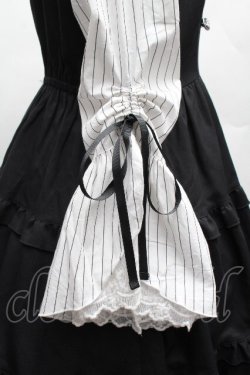 画像4: axes femme POETIQUE / 姫袖風ジャンパースカートドッキングワンピース  黒ｘ白 S-26-04-10-047-AX-OP-HR-ZS