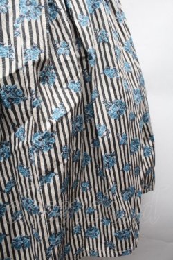 画像3: Physical Drop / ハンドメイドスカート【ストライプブーケ柄】  ブルー S-26-04-10-051-LO-SK-HR-ZS