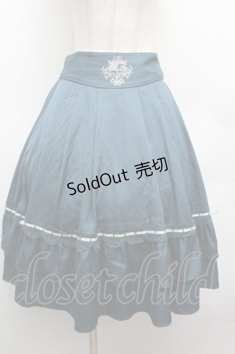 画像1: axes femme / サス付フリルスカート  グリーン S-26-04-10-054-AX-SK-HR-ZS (1)