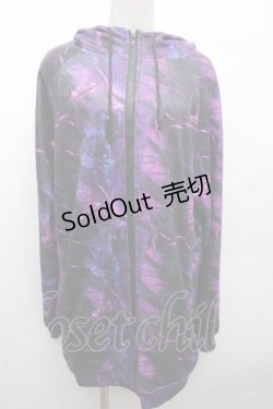 画像1: NieR Clothing / プリントZIPパーカー  紫 S-26-04-10-018-PU-TO-HR-ZS