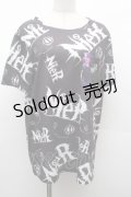 NieR Clothing / プリント半袖Tシャツ  黒 S-26-04-10-019-PU-TO-HR-ZS