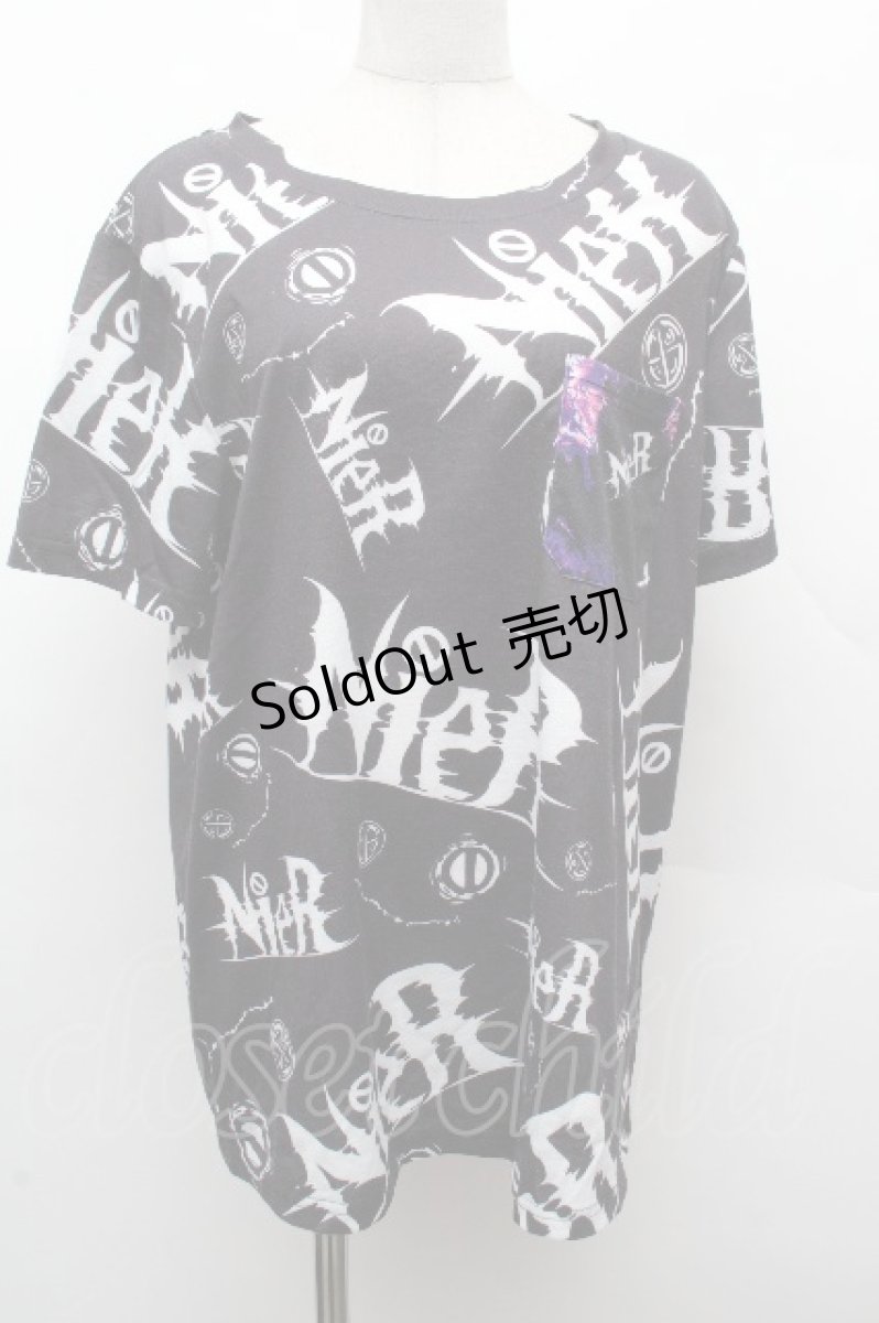 画像1: NieR Clothing / プリント半袖Tシャツ  黒 S-26-04-10-019-PU-TO-HR-ZS (1)