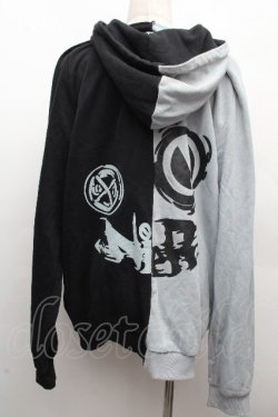 画像2: NieR Clothing / バイカラーZIPパーカー  黒ｘサックス S-26-04-10-024-PU-TO-HR-ZS