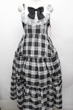 画像1: Lovely Tency / TT*ALS*リボンジャンパースカート LL 黒ｘ白 S-26-04-10-029-GO-OP-HR-ZS