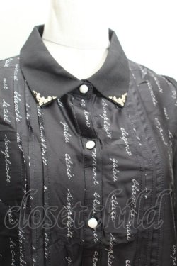 画像2: axes femme POETIQUE / メッセージサテンブラウス  黒 S-26-04-12-035-AX-BL-HR-ZS