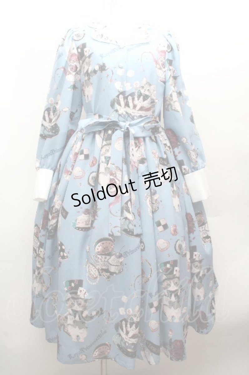 画像1: Royal Princess Alice / Alice in Cat Tea Partyワンピース  サックス S-26-04-12-036-LO-TO-HR-ZS (1)