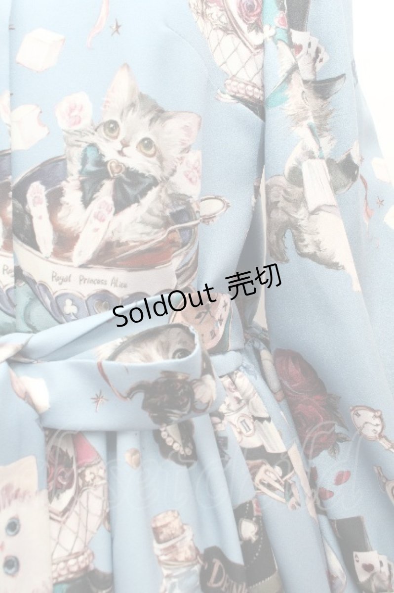 画像2: Royal Princess Alice / Alice in Cat Tea Partyワンピース  サックス S-26-04-12-036-LO-TO-HR-ZS (2)