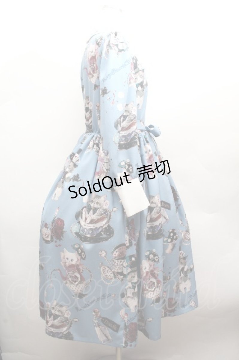 画像3: Royal Princess Alice / Alice in Cat Tea Partyワンピース  サックス S-26-04-12-036-LO-TO-HR-ZS (3)