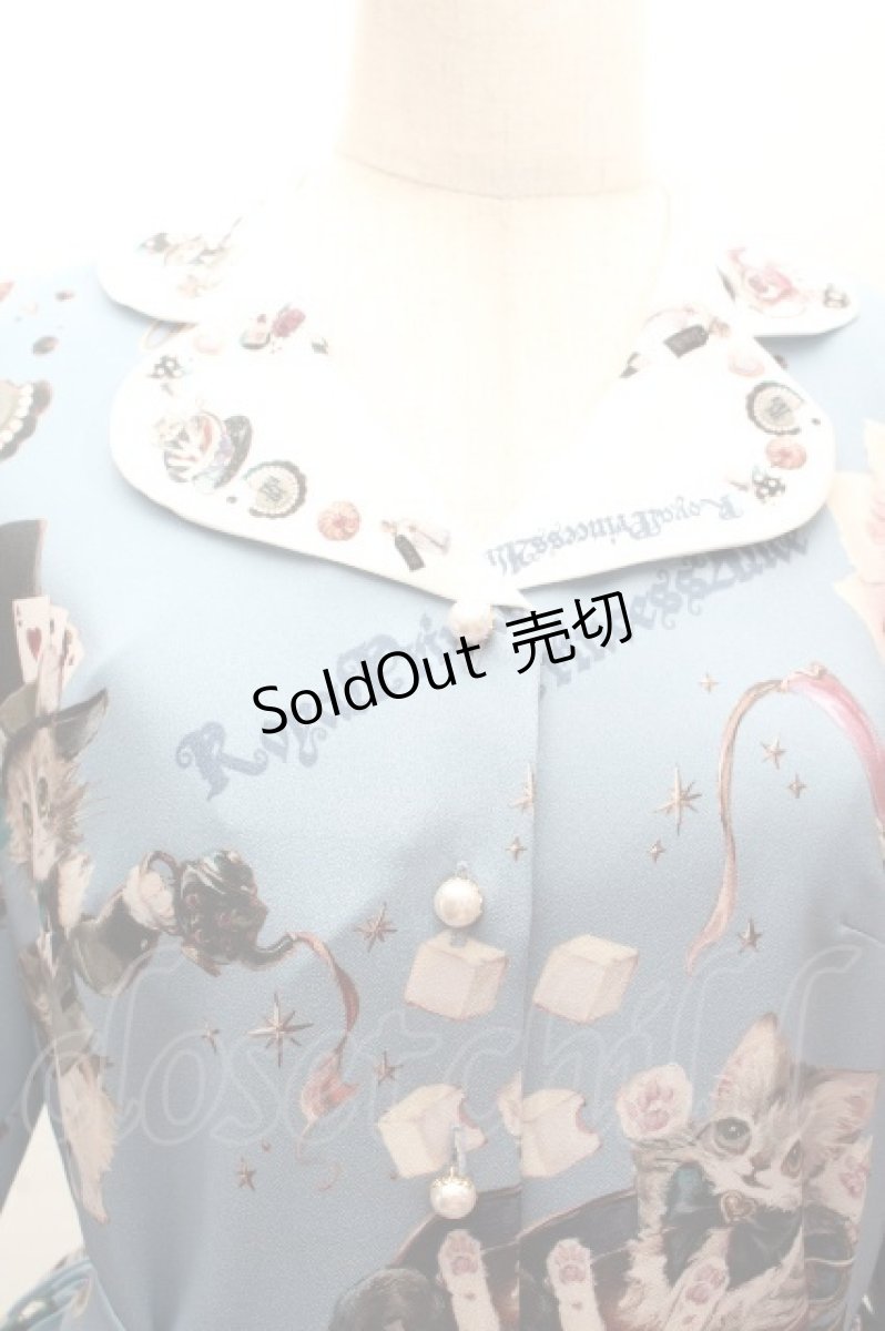画像6: Royal Princess Alice / Alice in Cat Tea Partyワンピース  サックス S-26-04-12-036-LO-TO-HR-ZS (6)