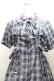 画像2: axes femme / リボンｘチェック柄ワンピース  ブルー S-26-04-12-038-AX-OP-HR-ZS (2)