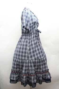 画像3: axes femme / リボンｘチェック柄ワンピース  ブルー S-26-04-12-038-AX-OP-HR-ZS