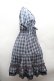 画像3: axes femme / リボンｘチェック柄ワンピース  ブルー S-26-04-12-038-AX-OP-HR-ZS (3)