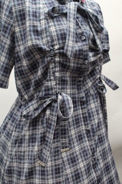 画像5: axes femme / リボンｘチェック柄ワンピース  ブルー S-26-04-12-038-AX-OP-HR-ZS